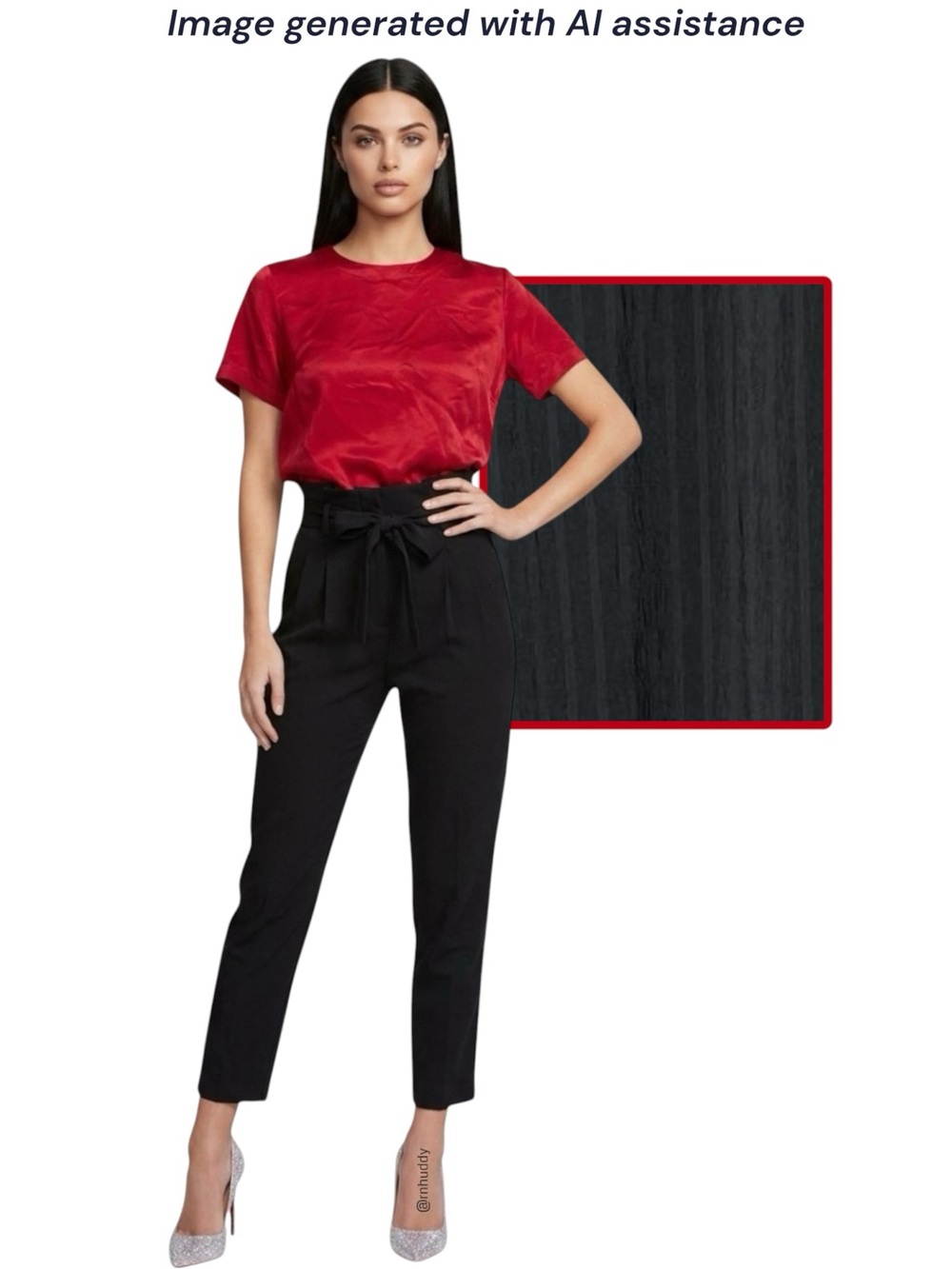 Lovers + Friends S black textured high waisted crop Pants
